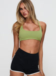 Finish Line Active Cross Back Top Green