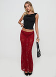 Lombardio Lace Maxi Skirt Burgundy