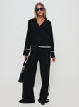 Kester Tie Front Knit Set Black