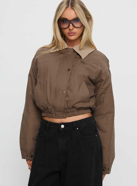 Fateful Collared Jacket Brown