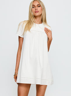 Bethanne Babydoll Mini Dress White