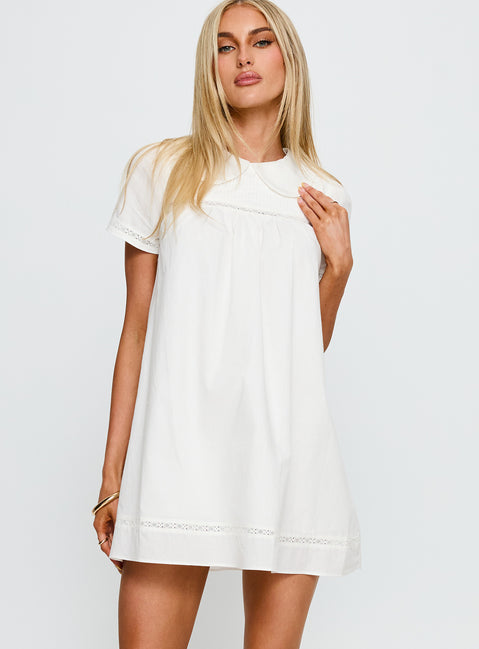 Bethanne Babydoll Mini Dress White