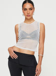 Sheer sparkly tank top Good stretch, unlined