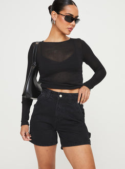 product Lou Carpenter Denim Shorts Black Princess Polly High Waisted Shorts 