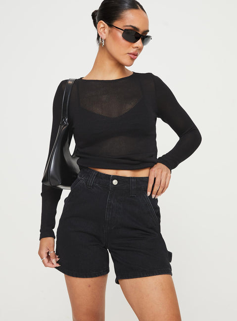 product Lou Carpenter Denim Shorts Black Princess Polly High Waisted Shorts 