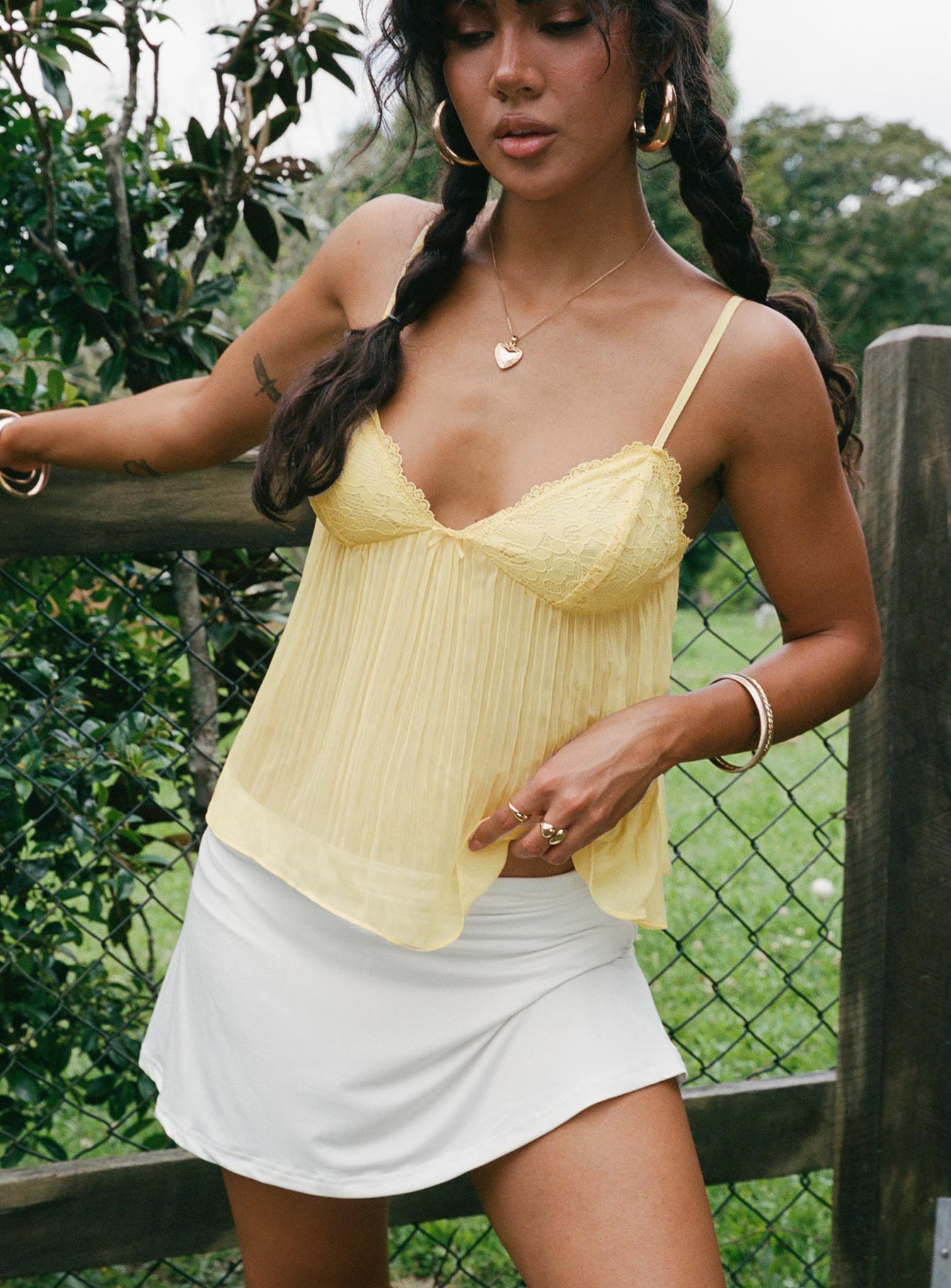 Zami Pleat Top Lemon | Princess Polly