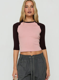 Kikkie 3/4-Arm Raglan Rosa / Pflaume