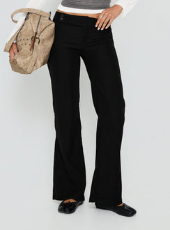 Jordanna Belted Straight Trousers Black