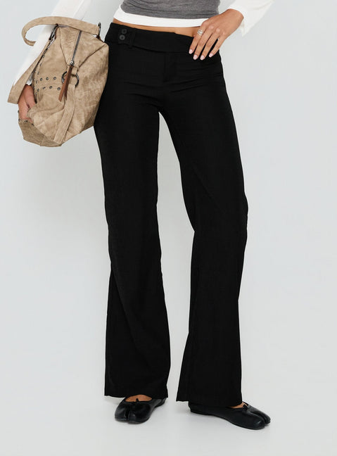 Jordanna Belted Straight Trousers Black