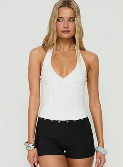 Sherah Neckholder-Korsett-Top Weiß