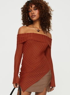 Cloud Sweater Rust Princess Polly  long 