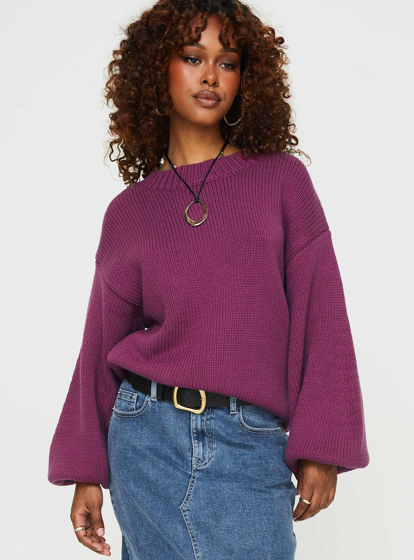 Burgundy oversized sweater sale