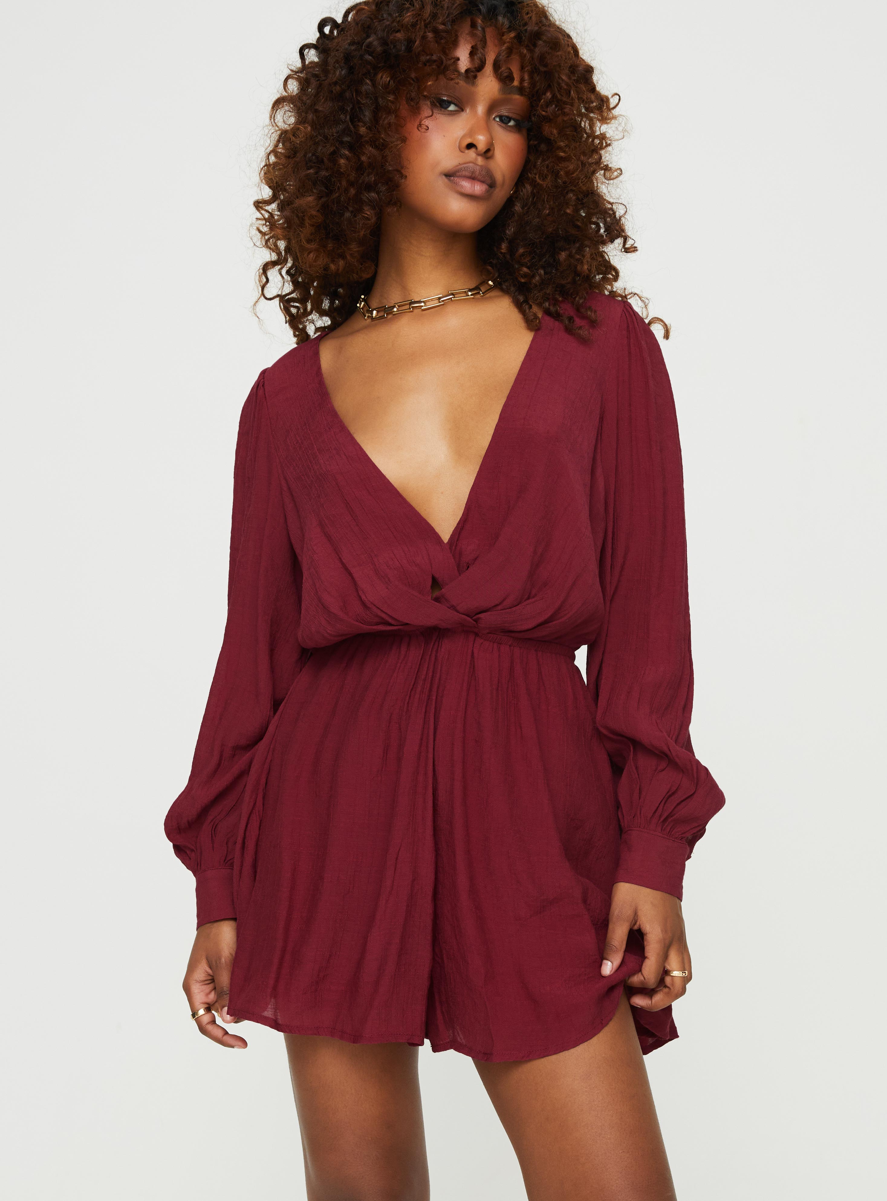 Burgundy 2025 maxi romper