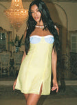 Princess Polly Scoop Neck  Fritelle Ribbon Mini Dress Yellow / Blue