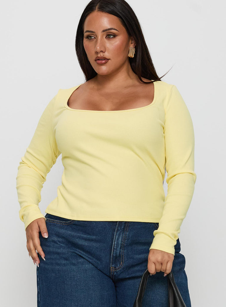 Baseline Long Sleeve Top Yellow Curve