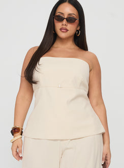 Irresistible Strapless Top Cream Curve