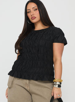 Spoiler Alert Ruched Top Black Curve
