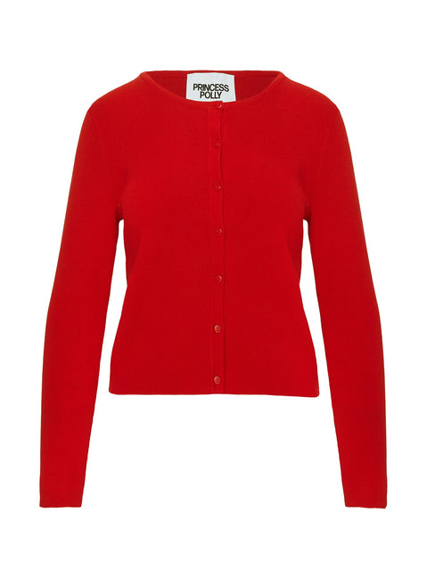 product Princess Polly Old Burlington Knit Cardigan Red Long 