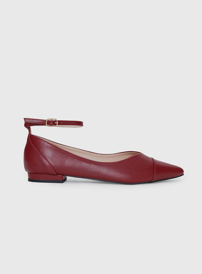 Oliny Ballet Flats Burgundy