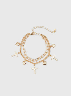 Just So Sweet Layered Bracelet Gold