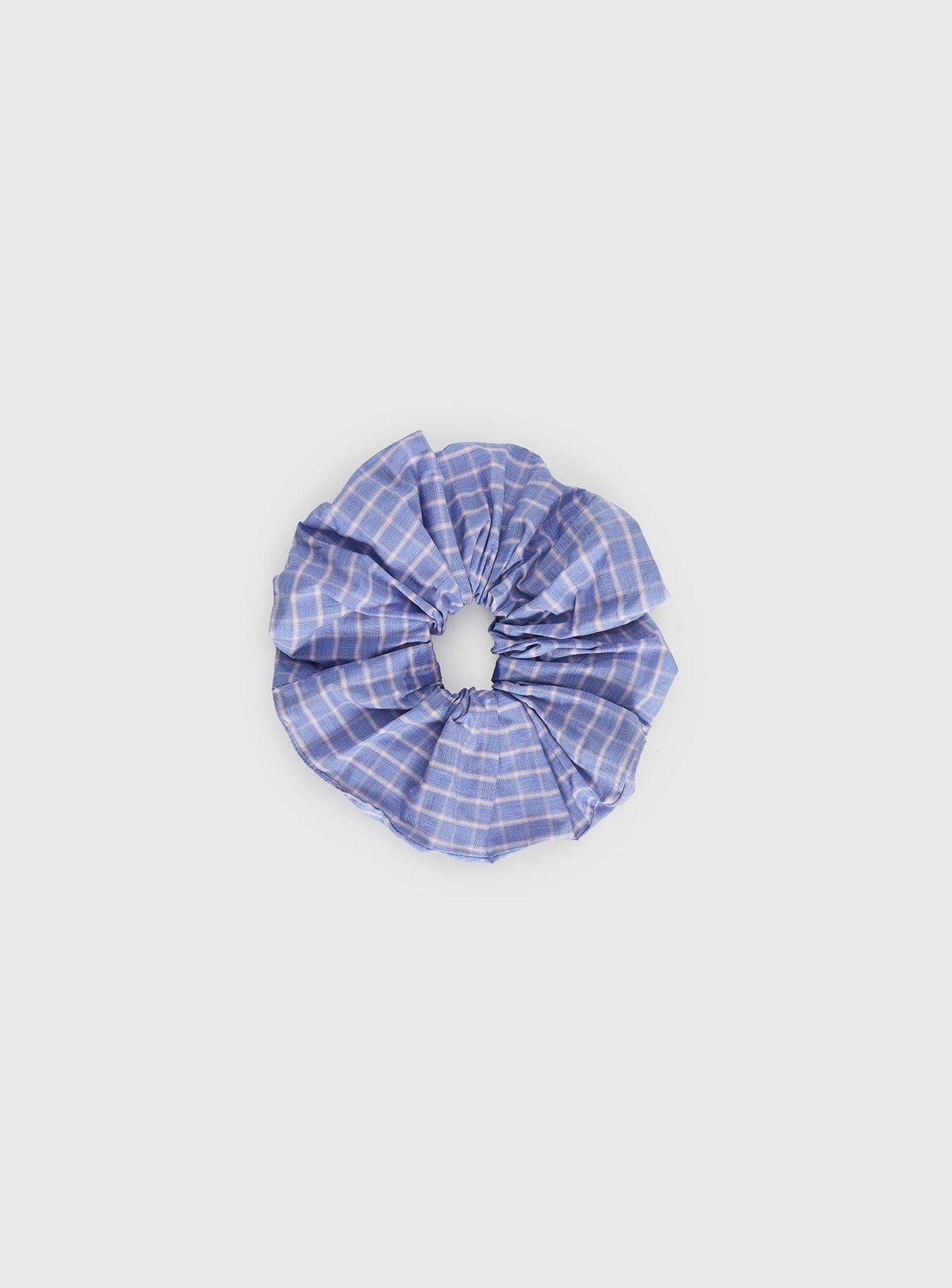 Novie Hair Scrunchie Blue Check