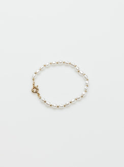 Anklet Pearl design Gold-toned Clasp fastening