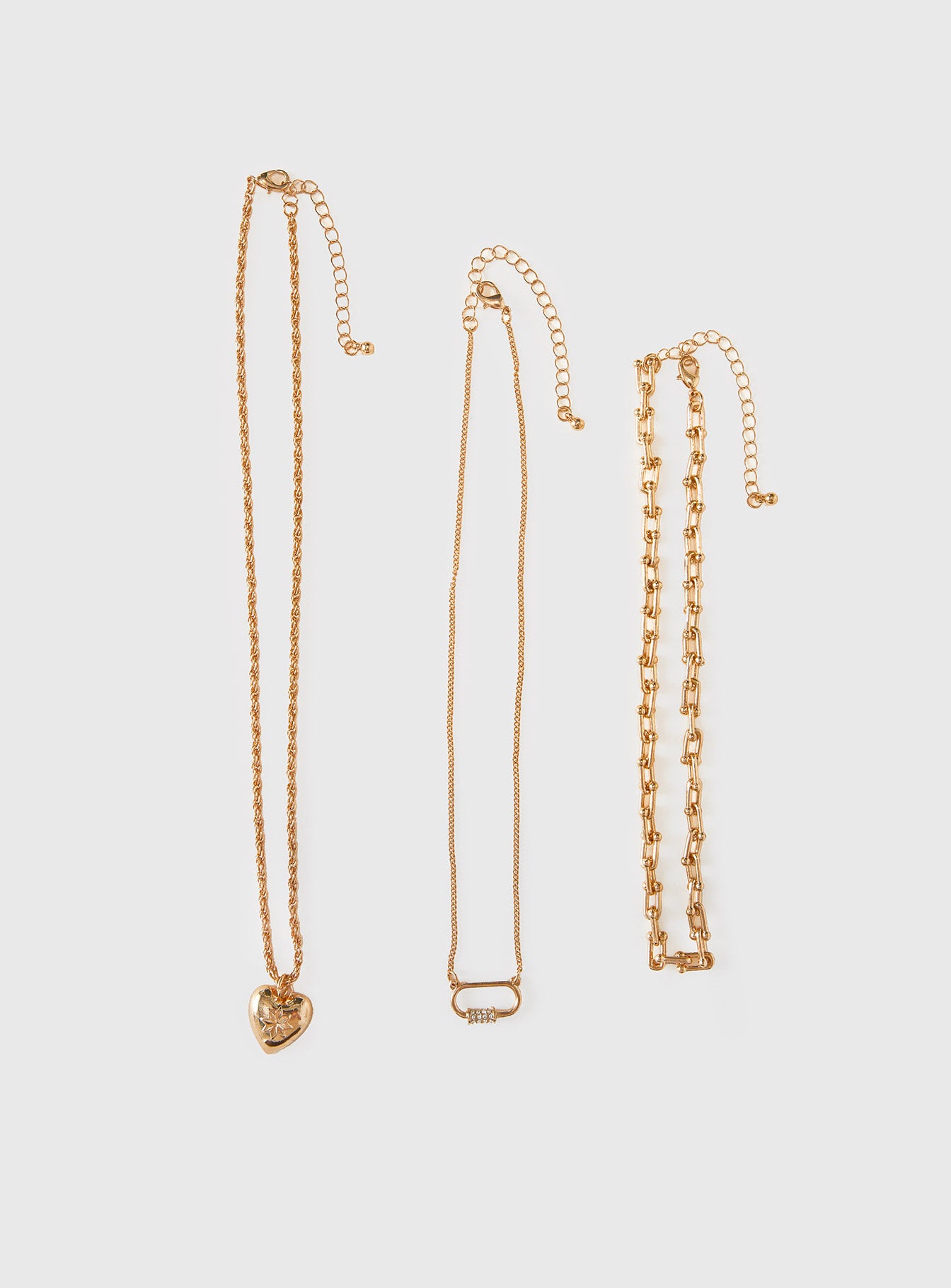 Double Date Layered Necklace Gold