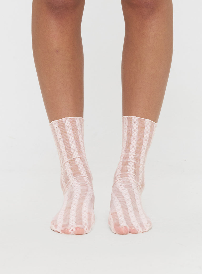 Spanlow Sheer Socks Pink