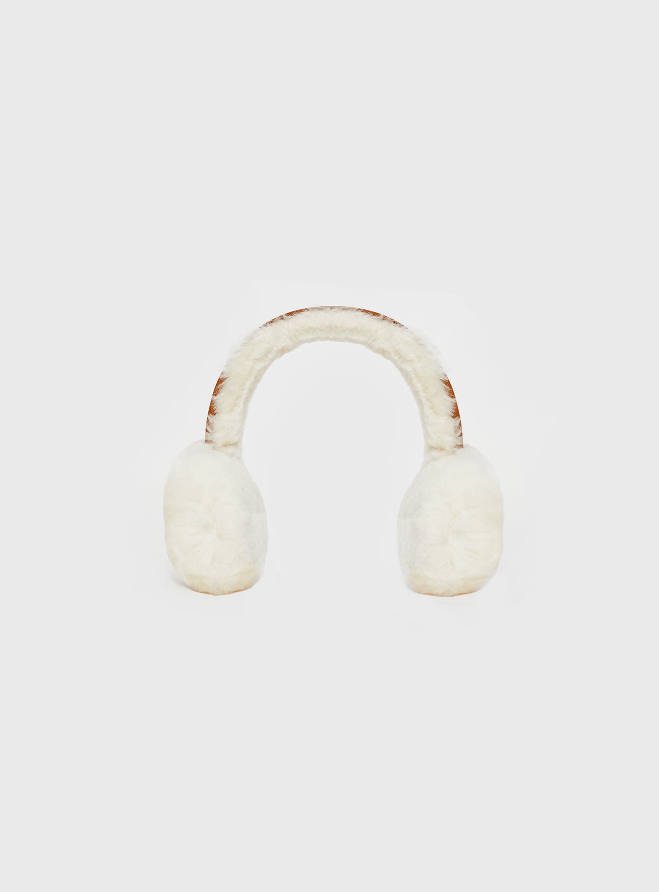 Brown and cream furry ear muffs