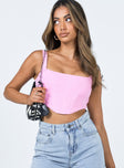 product Princess Polly Sleeveless Square Neck  Kaeshia Rib Bustier Pink Lower Impact