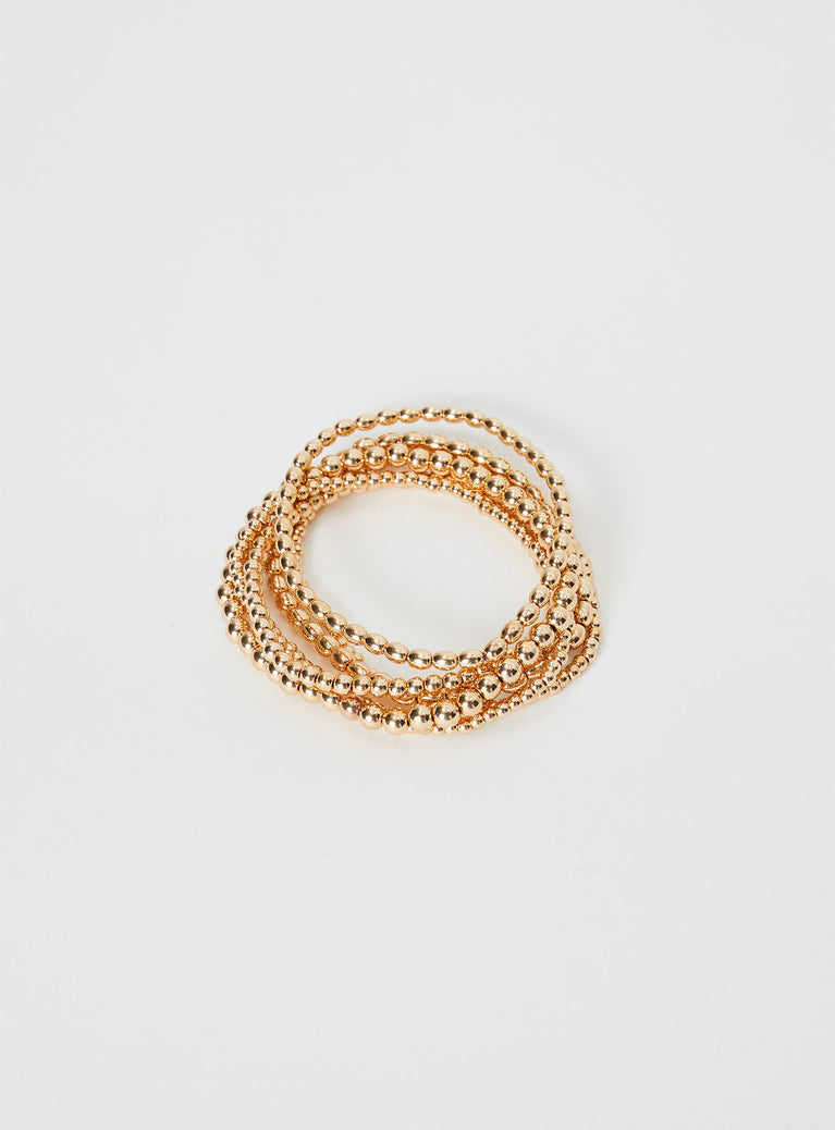 Bracelet pack Gold toned, six pack, good stretch