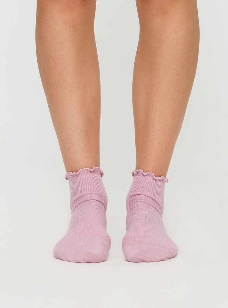 Penne Ruffle Socks Pink