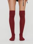 Stockings Knit-like material, thigh-high design