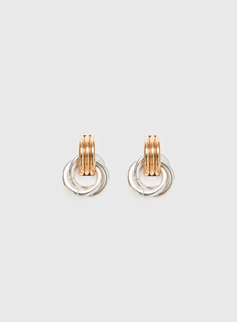 Trishy Linked Earrings Gold / Silver