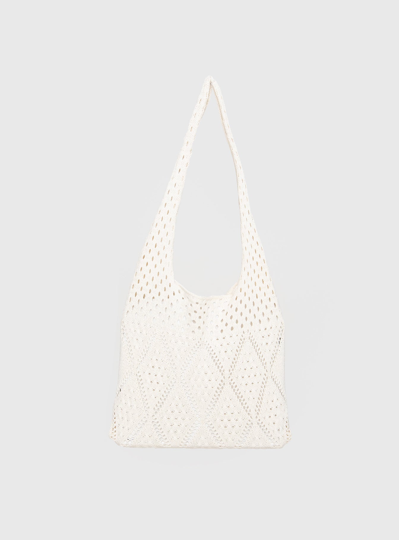 Crochet tote bag, fixed straps