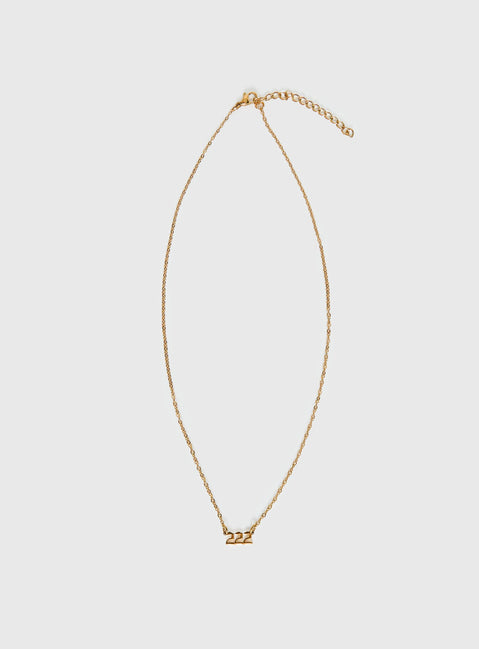 Engel 222 Vergoldete Halskette Gold