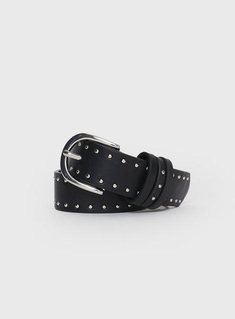 Faux leather belt Silver-toned hardware, buckle fastening