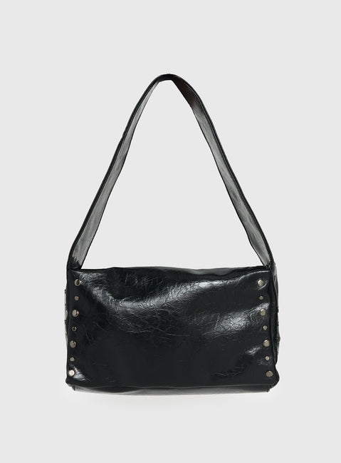 Kaiser Stud Detail Shoulder Bag Black