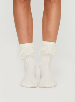 Josefina Frill Sock White