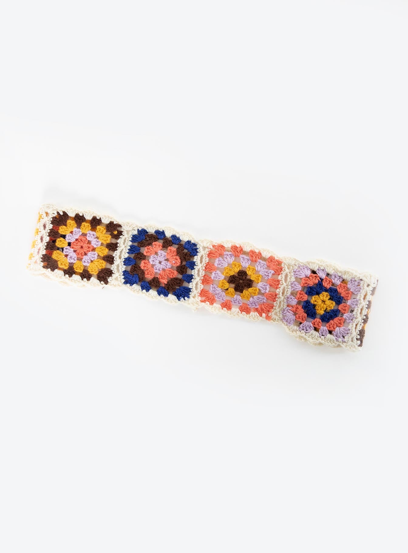 Crochet headband Tie fastening, slight stretch