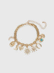 Lone Star Charm Bracelet Gold