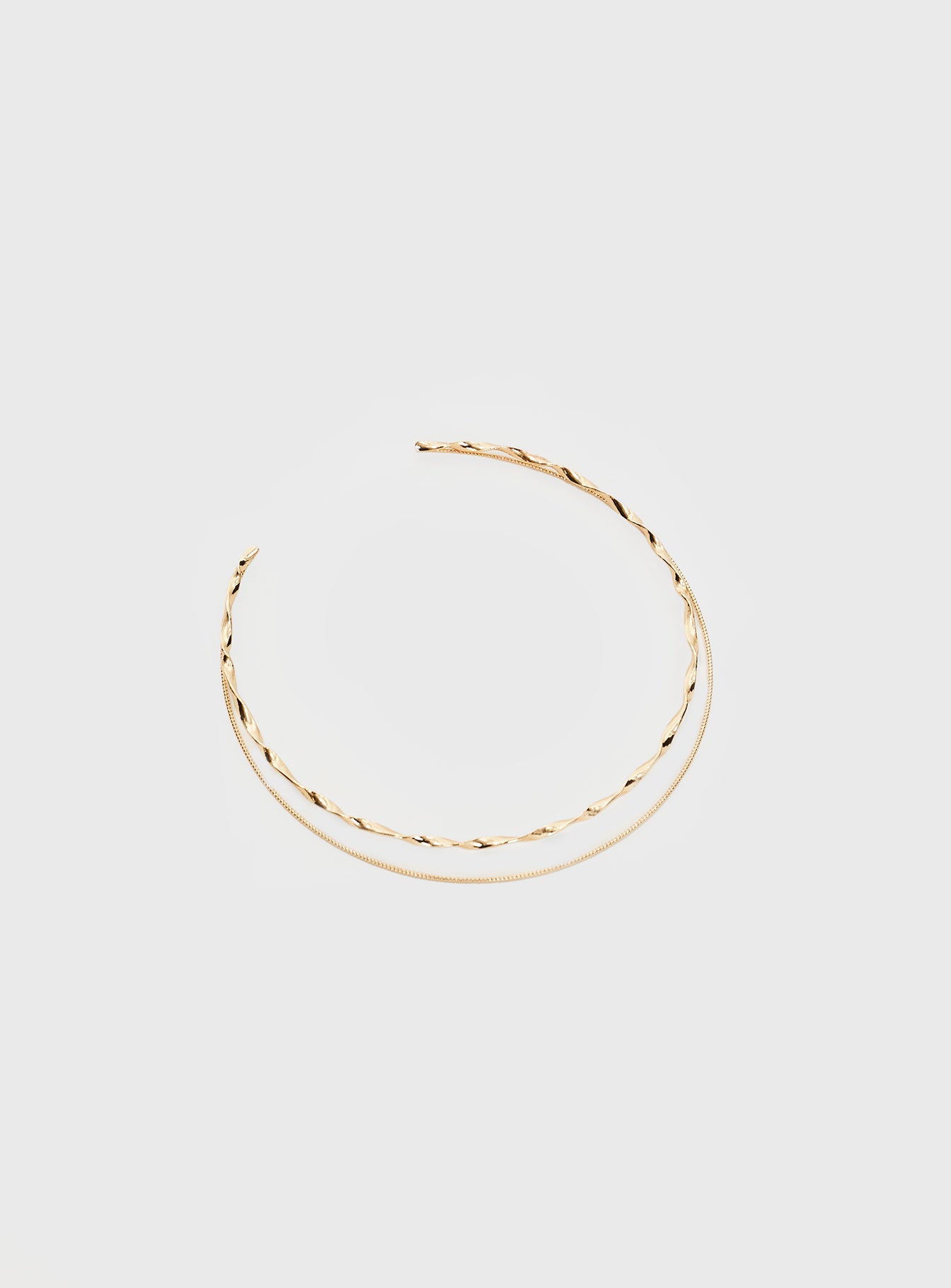 Gold-toned necklace  2 layered chain, one dainty Easy slip on 