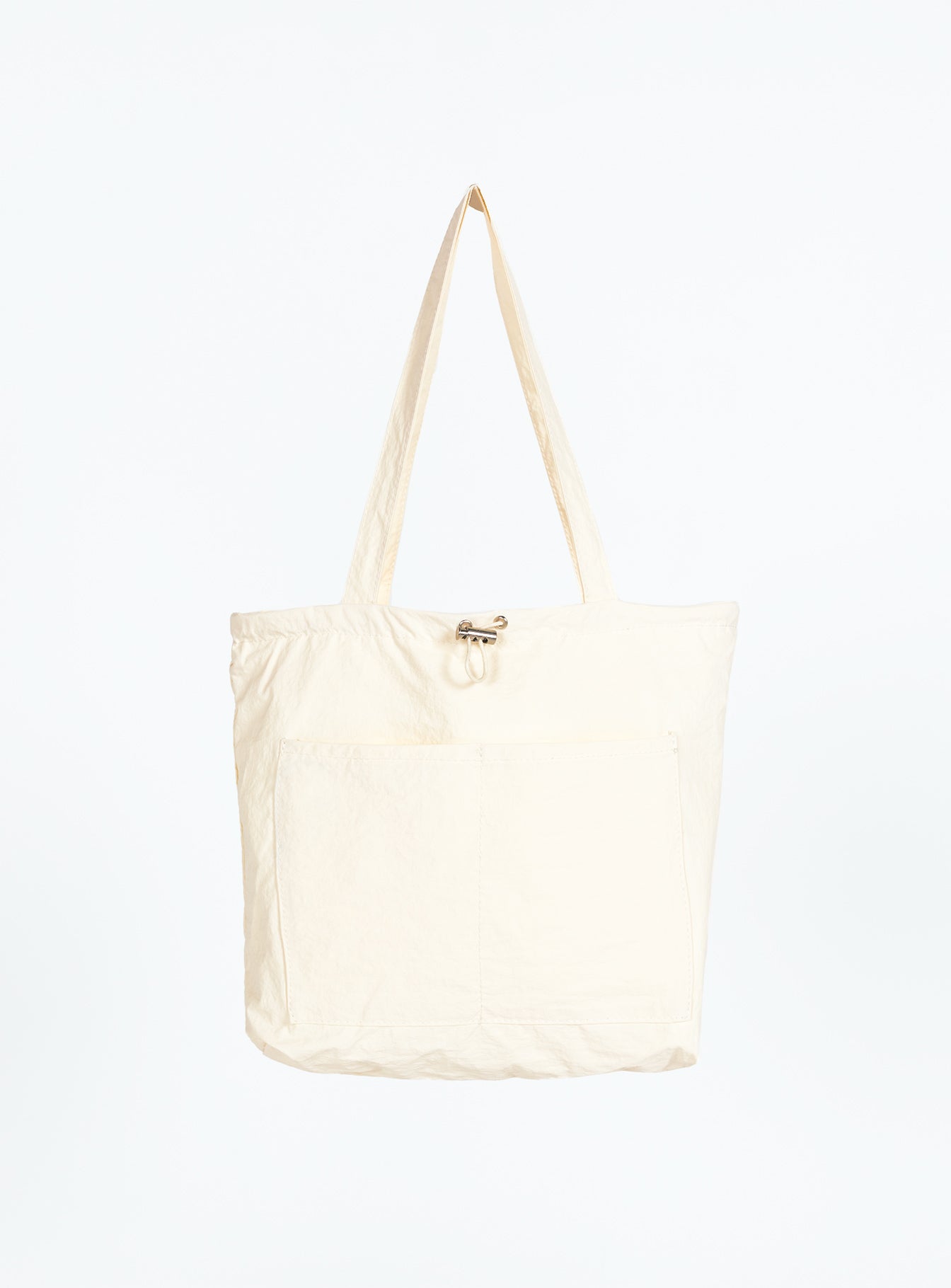 Tote bag Fixed shoulder straps, internal and external slip pockets, drawstring fastening