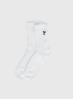 Introduction Cable Knit Socks Cream