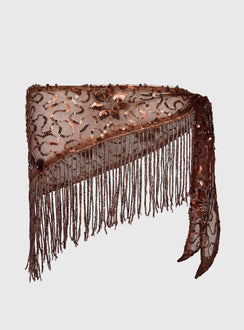 Stay Chill Tassel Detail Sheer Belt Brown