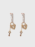 Lock & Key Earrings Gold