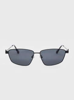 Metal frame sunglasses Adjustable nose pads, smoke tinted lens