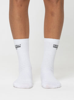 Princess Polly Crew Socks White / Black