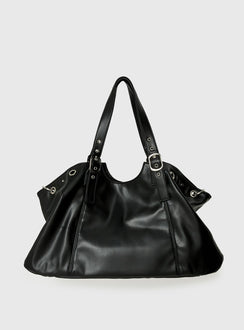Amaria Buckle Detail Shoulder Bag Black