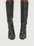 Cecil Knee High Boots Charcoal